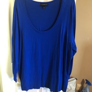 Deep Blue scalloped neck sweater. Lane Bryant Size 26/28. Worn once